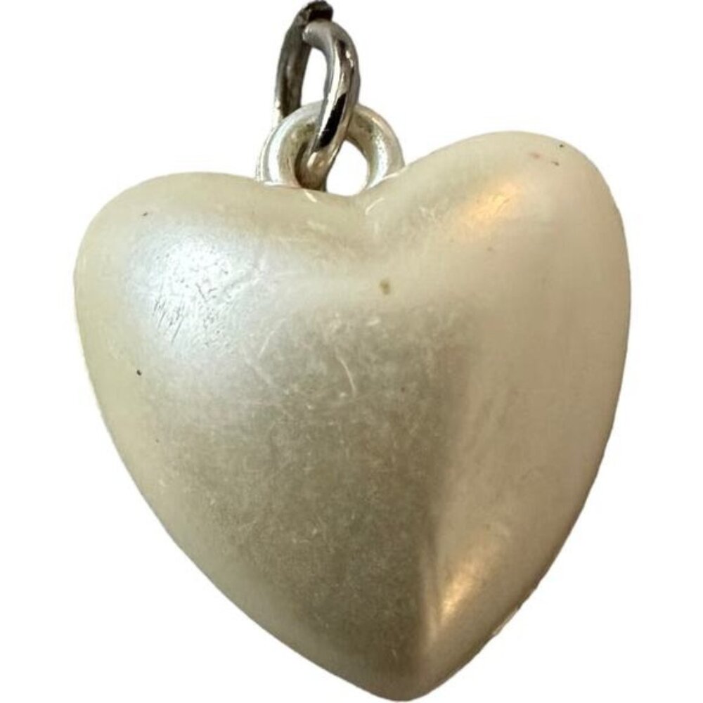 Heart-Shaped Faux Pearl Pendant Charm With Loop